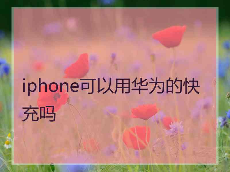 iphone可以用华为的快充吗 iphone可以用华为的快充吗