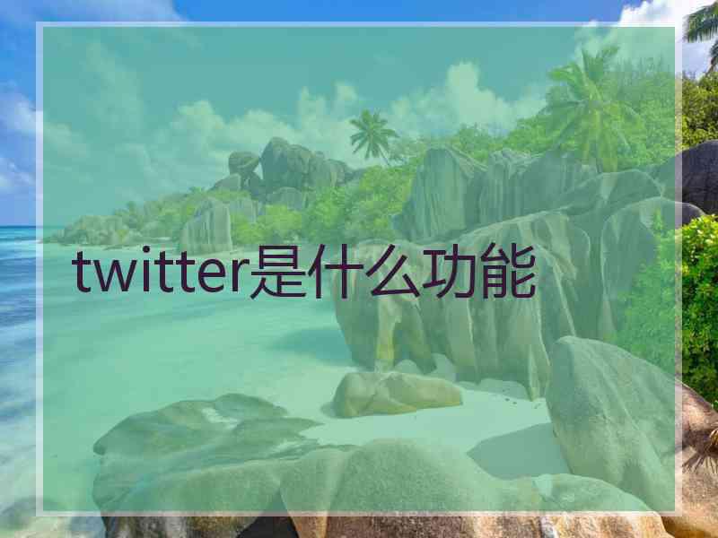 twitter是什么功能 twitter是什么功能
