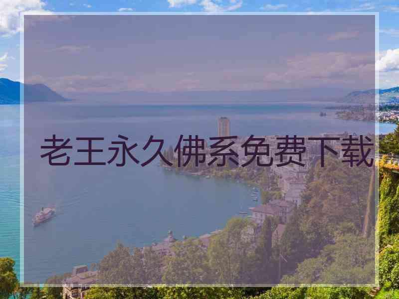 老王永久佛系免费下载