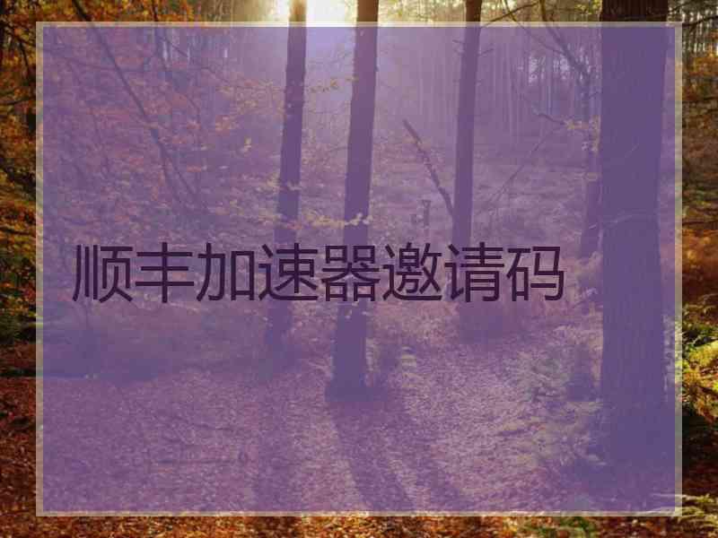 顺丰加速器邀请码