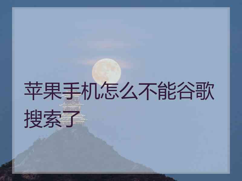 苹果手机怎么不能谷歌搜索了
