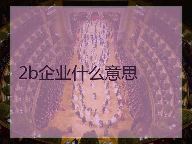 2b企业什么意思