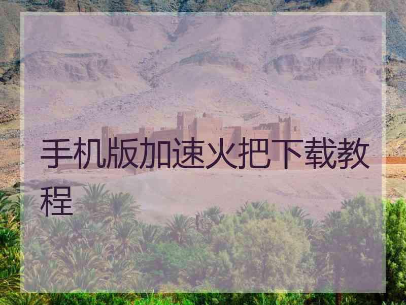手机版加速火把下载教程
