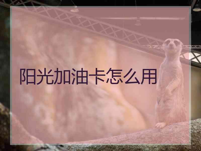 阳光加油卡怎么用