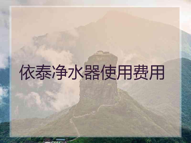 依泰净水器使用费用