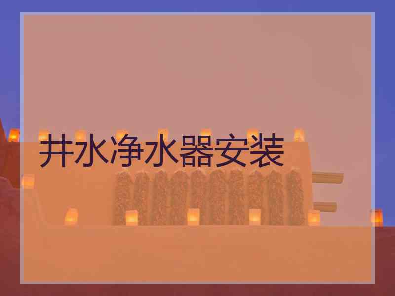 井水净水器安装