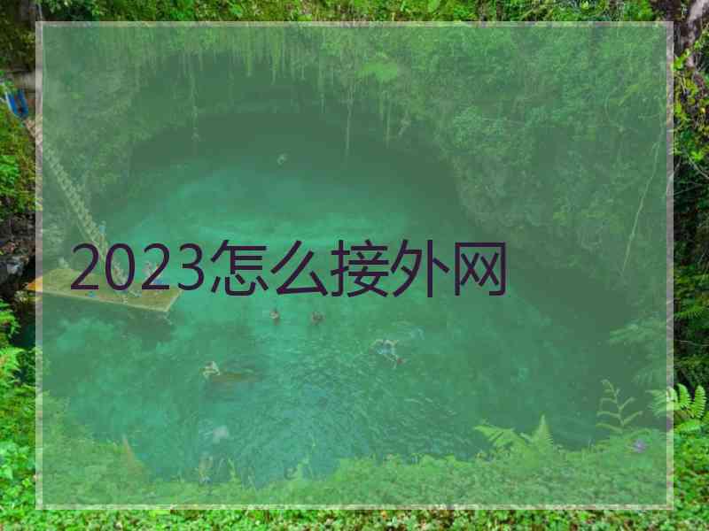 2023怎么接外网