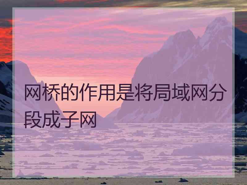网桥的作用是将局域网分段成子网