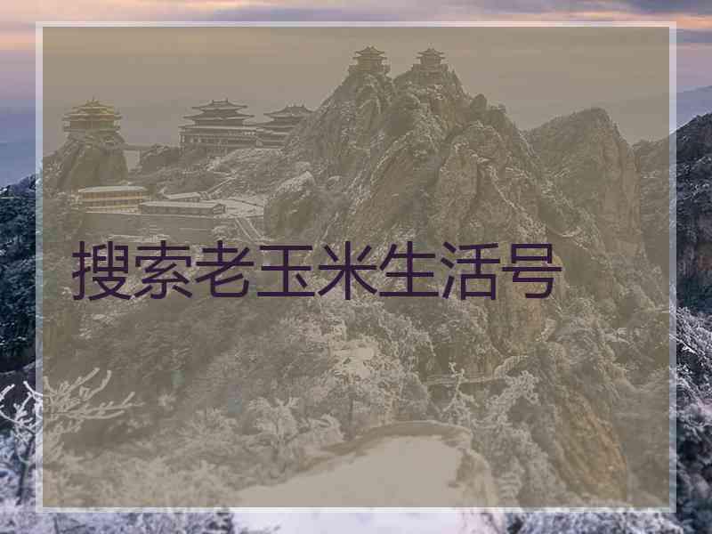 搜索老玉米生活号