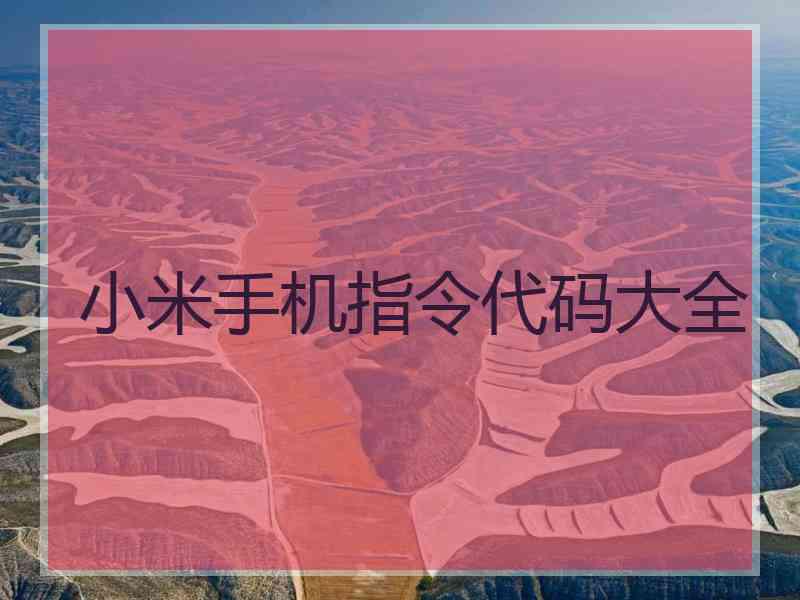 小米手机指令代码大全