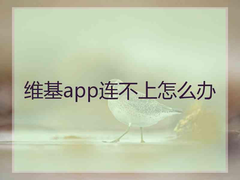 维基app连不上怎么办