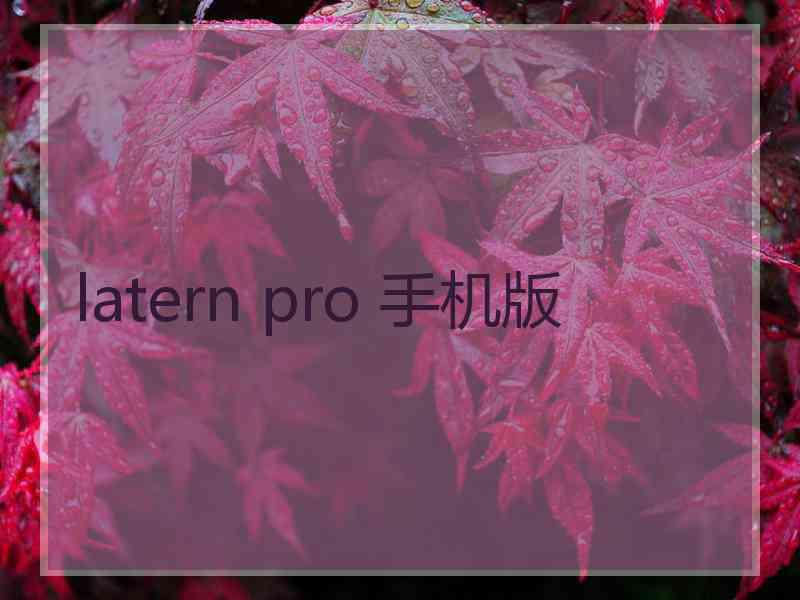 latern pro 手机版