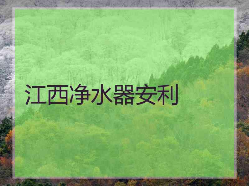 江西净水器安利
