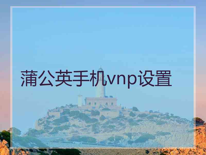 蒲公英手机vnp设置