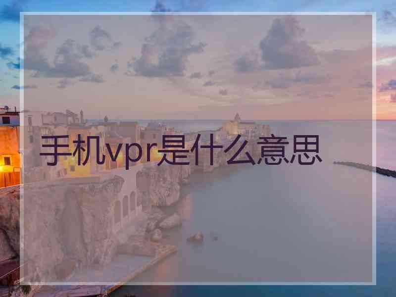 手机vpr是什么意思