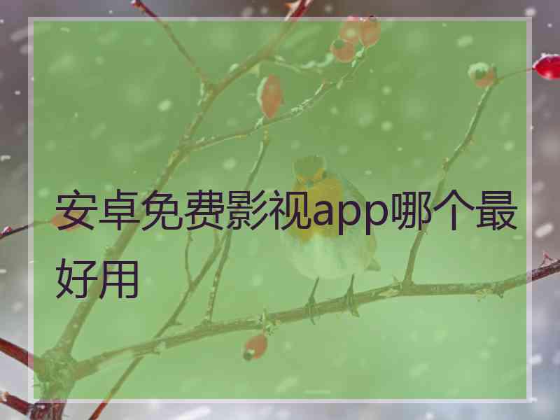 安卓免费影视app哪个最好用