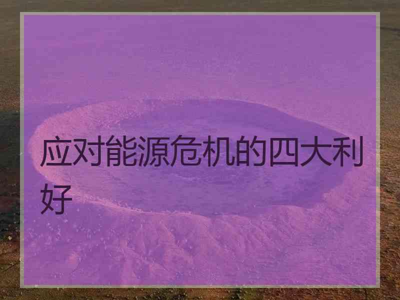 应对能源危机的四大利好