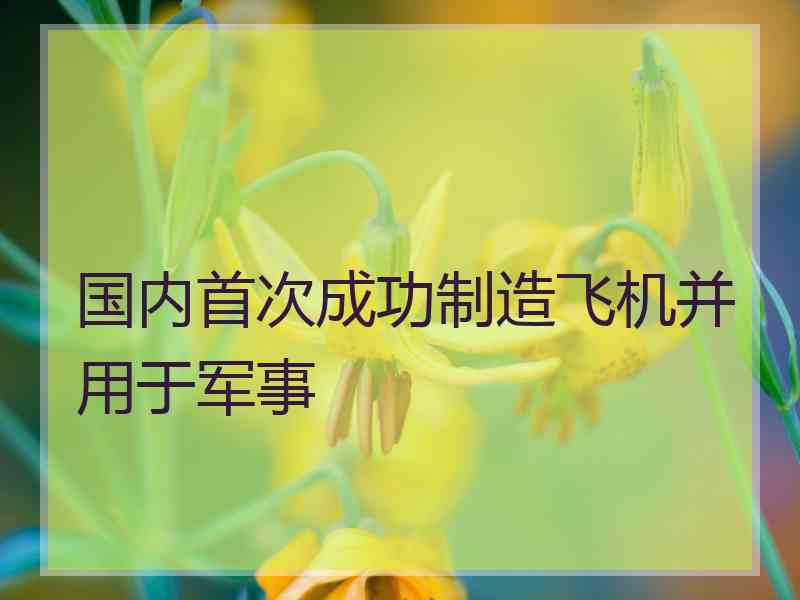 国内首次成功制造飞机并用于军事