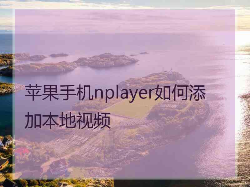 苹果手机nplayer如何添加本地视频
