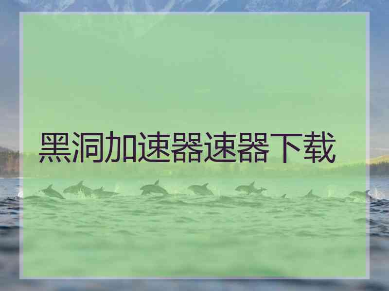 黑洞加速器速器下载