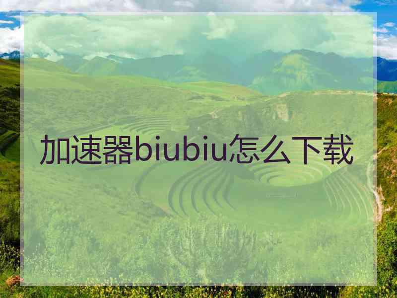 加速器biubiu怎么下载