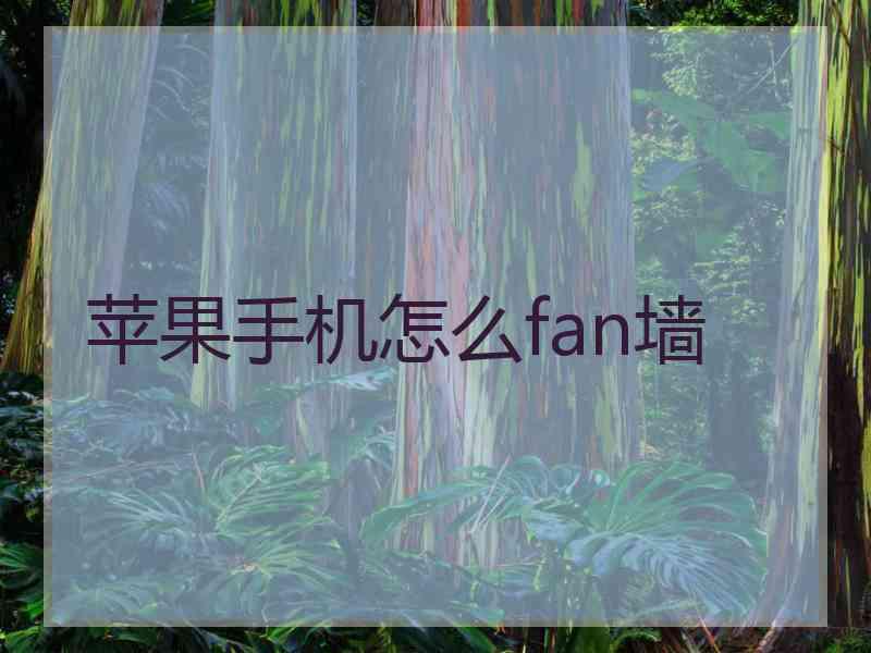 苹果手机怎么fan墙