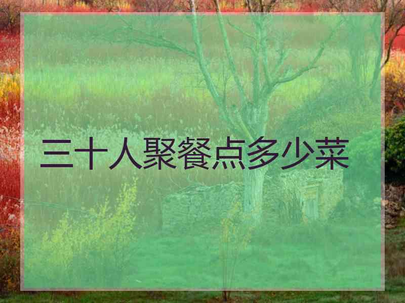 三十人聚餐点多少菜