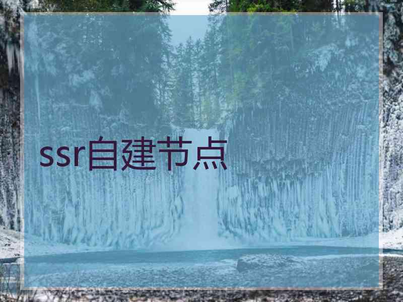 ssr自建节点