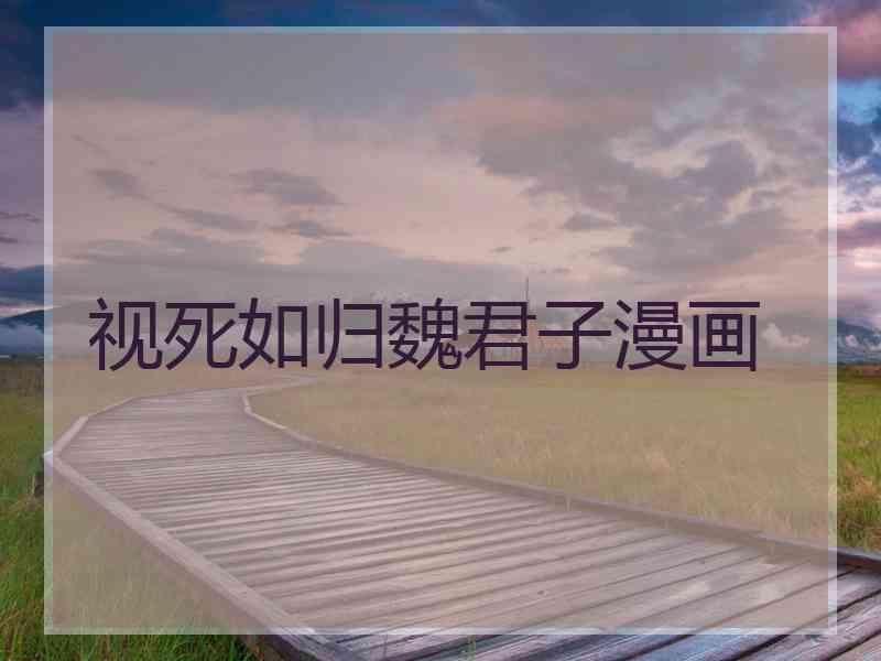 视死如归魏君子漫画