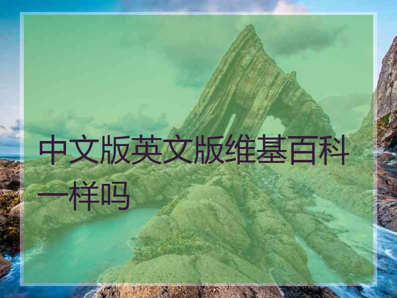 中文版英文版维基百科一样吗