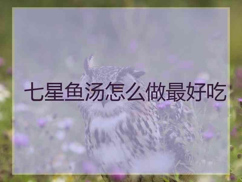 七星鱼汤怎么做最好吃
