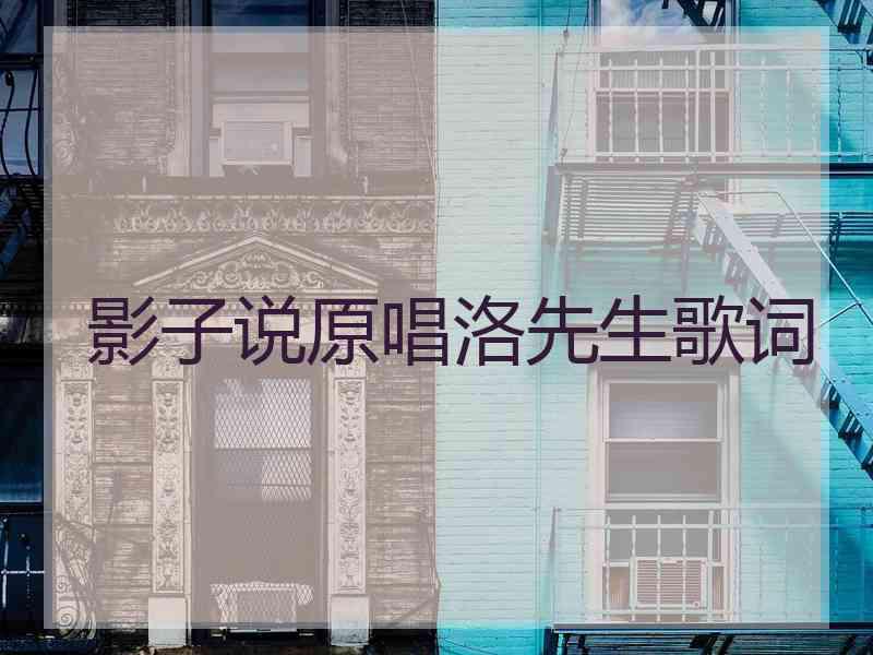 影子说原唱洛先生歌词