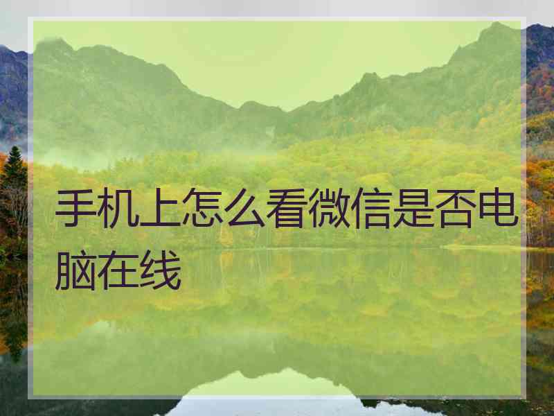 手机上怎么看微信是否电脑在线