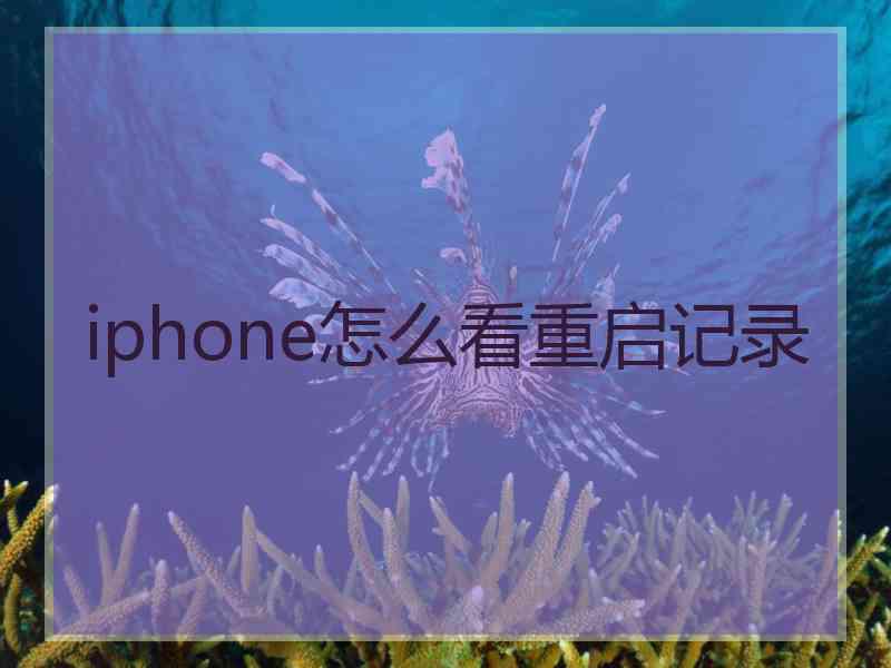 iphone怎么看重启记录