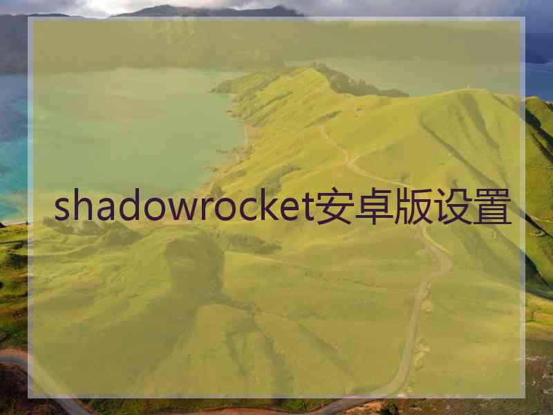 shadowrocket安卓版设置