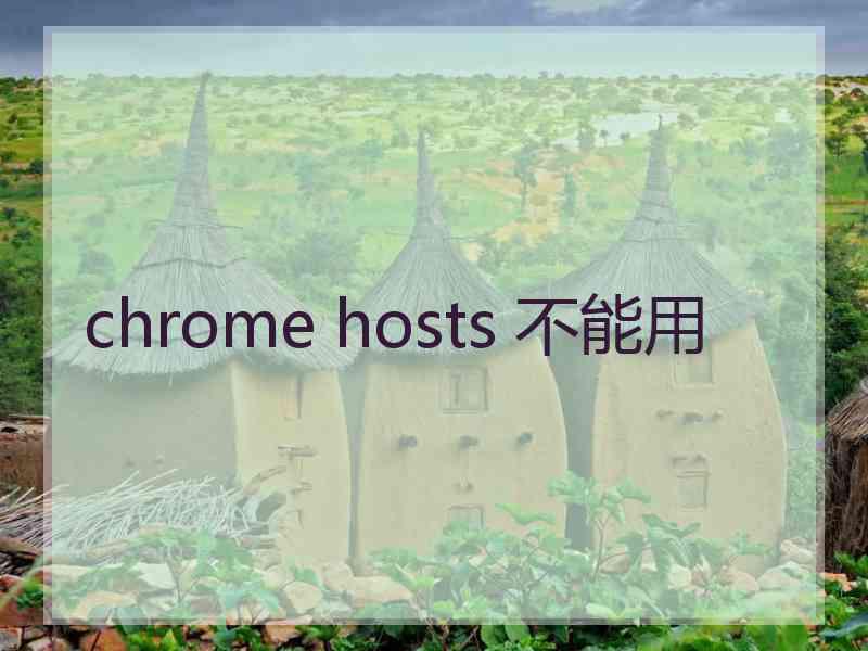 chrome hosts 不能用