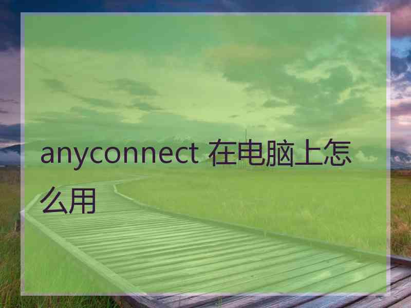 anyconnect 在电脑上怎么用