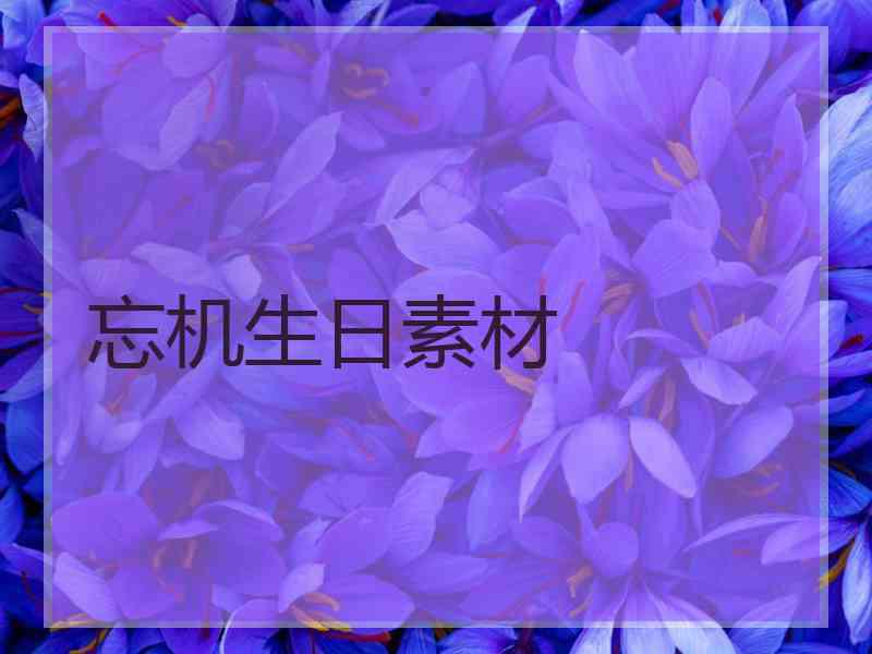 忘机生日素材