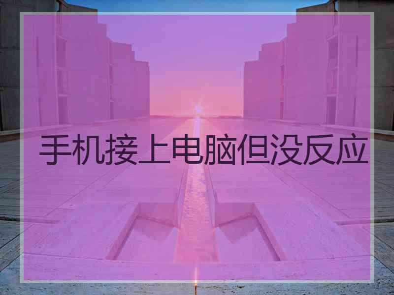 手机接上电脑但没反应