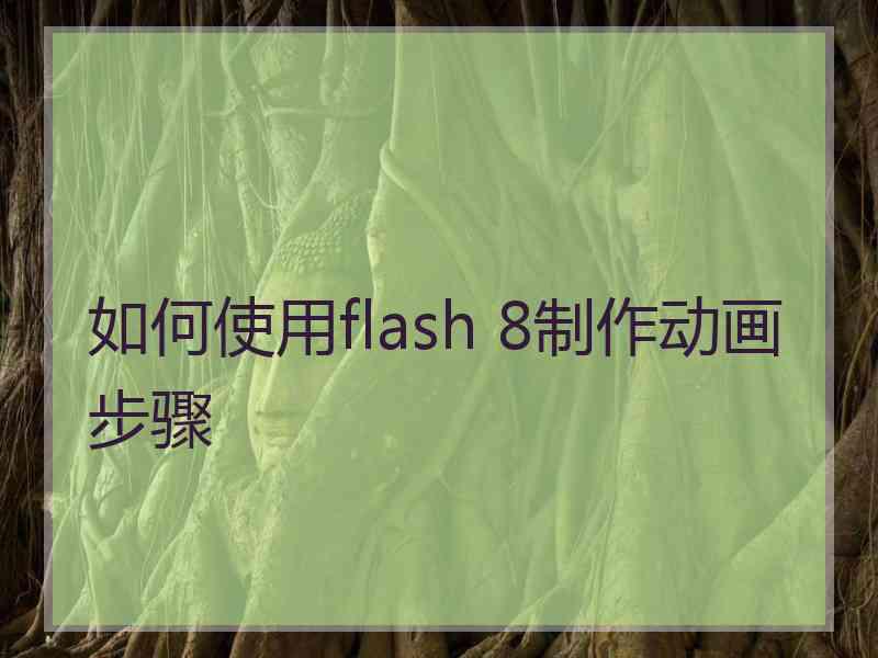 如何使用flash 8制作动画步骤
