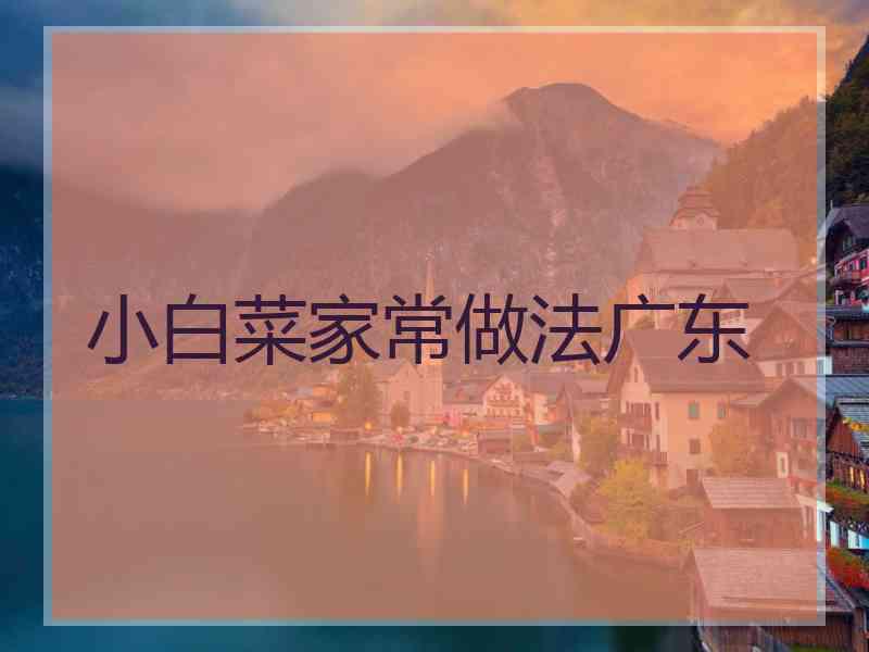 小白菜家常做法广东