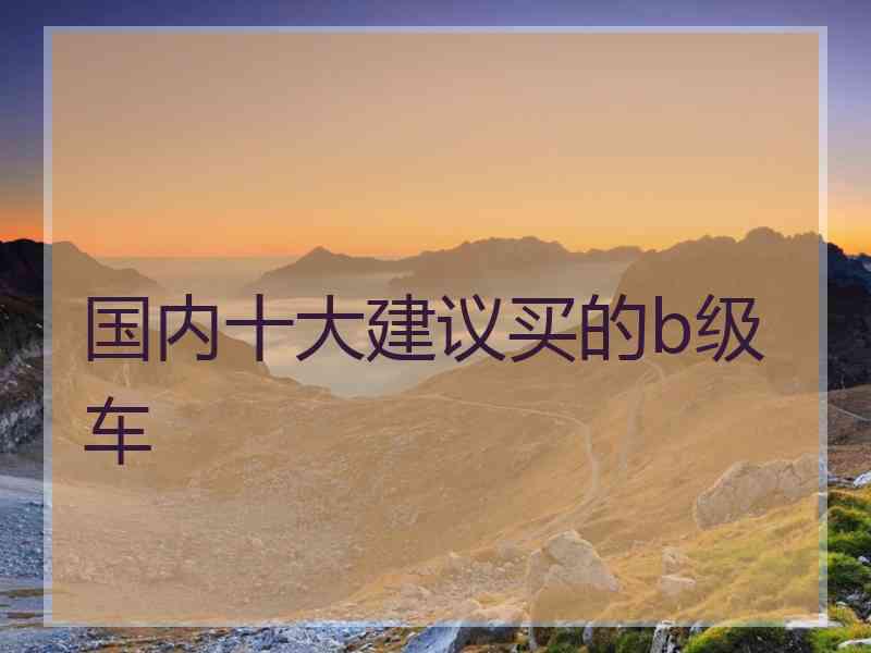 国内十大建议买的b级车