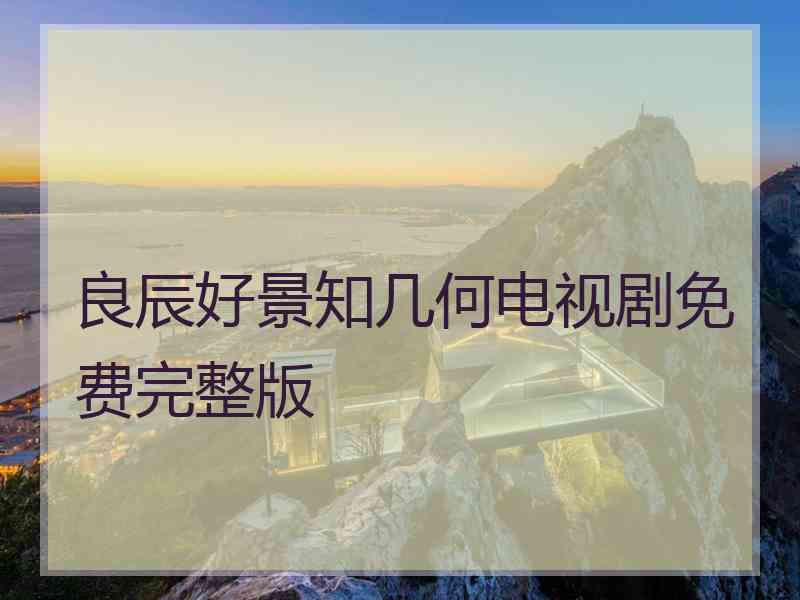 良辰好景知几何电视剧免费完整版