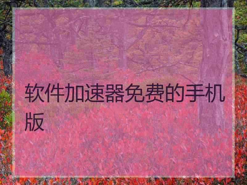 软件加速器免费的手机版