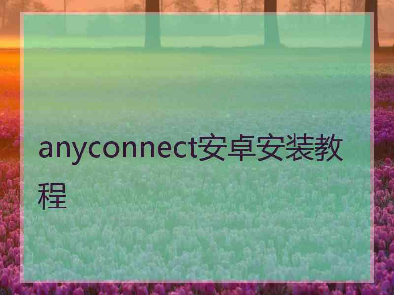 anyconnect安卓安装教程