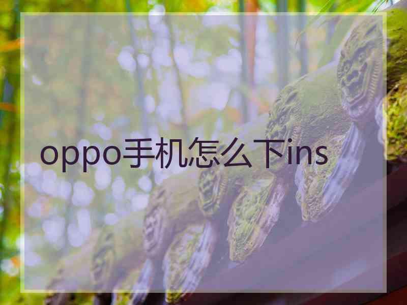 oppo手机怎么下ins