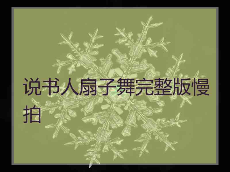 说书人扇子舞完整版慢拍