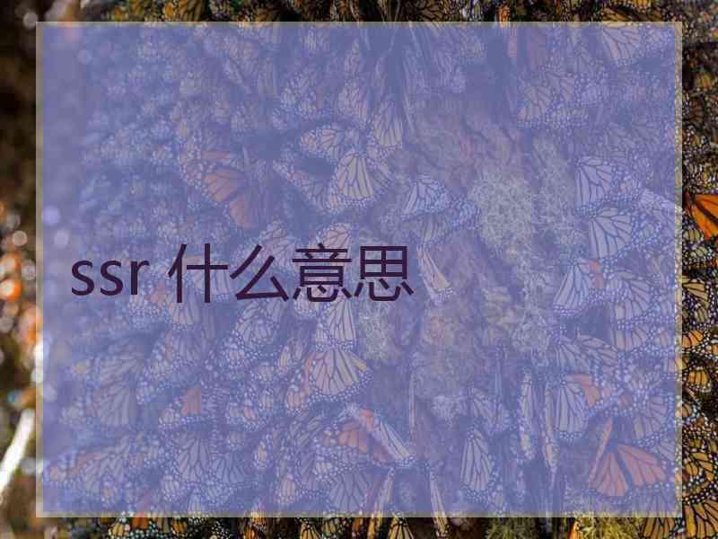 ssr 什么意思