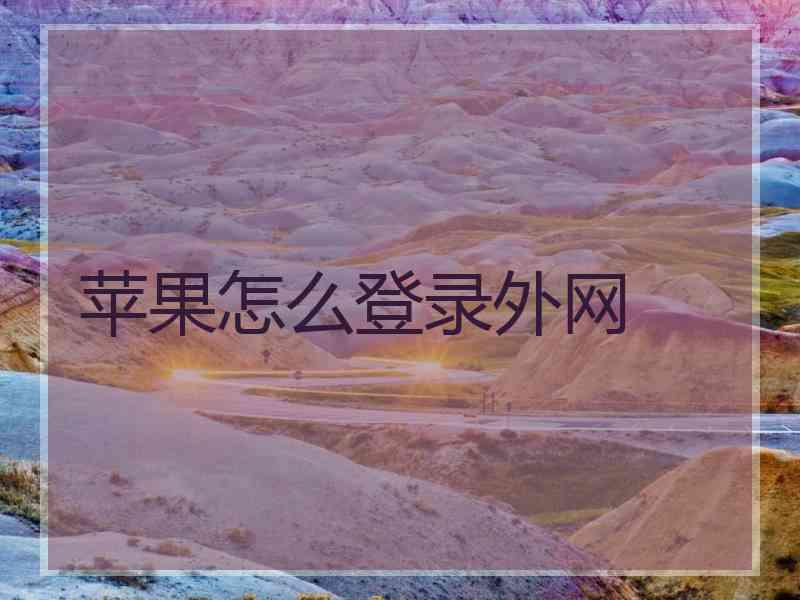 苹果怎么登录外网