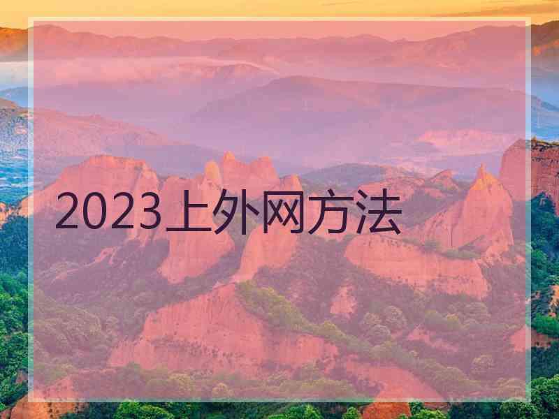 2023上外网方法